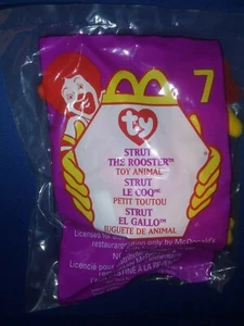 TY Teenie Beanie Babies ~McDonalds~ STRUT The Rooster #7~New in pkg 1999 - Picture 1 of 2