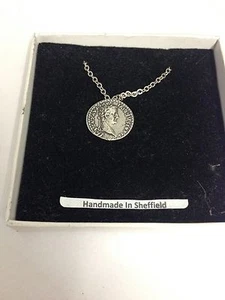 Tiberius WE-C3 Roman Coin Emblem on Silver Platinum Plated Necklace 18" - Picture 1 of 1