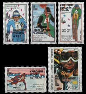 Congo-Brazzaville 1980 - Mié-Nr. 721-725 a** - MNH - Olympia Lake Placid - Imagen 1 de 1