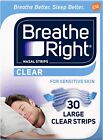 Breathe Right Nasal Strips To Stop Snoring, Drug-Free, Clear For Sensitive Skin,