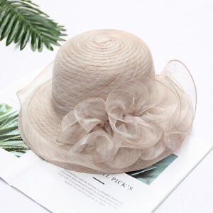 Bridal Tea Party Wedding Hat Womens Organza Church Kentucky Derby Fascinator Hat