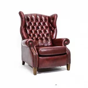 Poltrona Chesterfield con funzione relax II poltrona relax poltrona tv pelle rossa beq - Foto 1 di 9