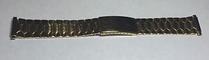 Vintage NOS 1970's 16mm-20mm Yellow Gold Plated Man's Watch Band