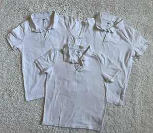 3 Old Navy Boys School Uniform Polo Shirt Top Sz M (8) Medium White - Picture 1 of 6