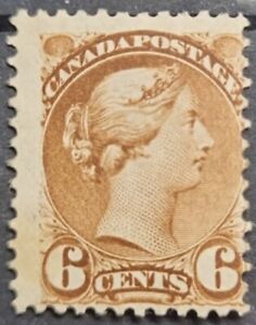 Canada 1872 /  6 c ☀ Yellowish brown / Perf 12/12 - SG 86 Mi 30a  ☀ MNG