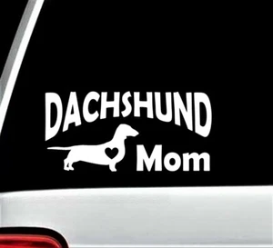 Dachshund Mom Decal Sticker for Car Window Wiener Doxie BG373 Pet Gift for Mom - Picture 1 of 4