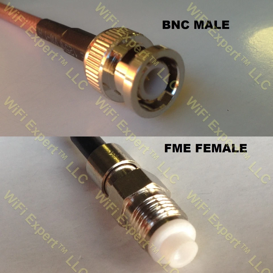 USA-CA LMR100 BNC MALE to FME FEMALE Coaxial RF Pigtail Cable - Image 1 of 1