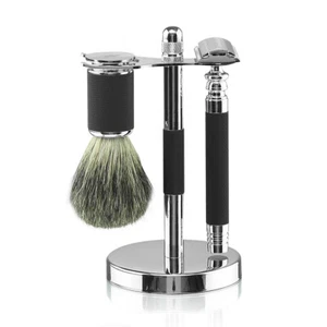 Van Der Hagen Knurled Knight Platinum Shave Set - Picture 1 of 3