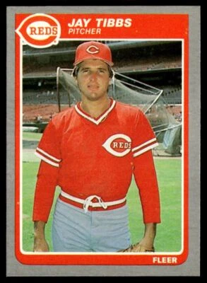 1985 Fleer #553 Jay Tibbs Rookie Cincinnati Reds - Image 1 of 2