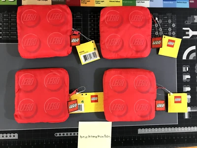 Lot of FOUR LEGO 852858 Red Foldable Reusable Tote Bags - All BRAND NEW! - Image 1 of 3