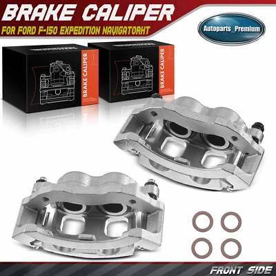 Par de pinzas de freno delanteras con soporte para Ford F-150 1999-2003 F-250 Lincoln Foto 1 de 4