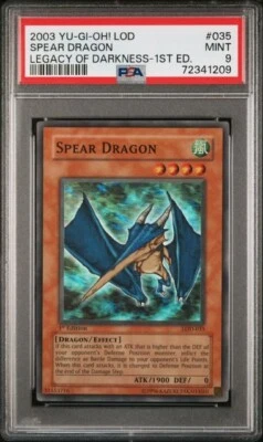 YUGIOH 1st Edition Legacy of Darkness SPEAR DRAGON LOD-035 Super Rare PSA 9 MINT - Image 1 of 2