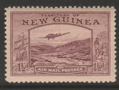 Nueva Guinea COMO NUEVO sg214 1939 Air 11/2d claret Foto 1 de 2