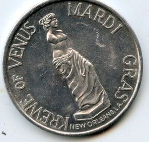 .Mardi Gras Doubloon Krewe of Venus 1975 Aluminum - Imagen 1 de 2