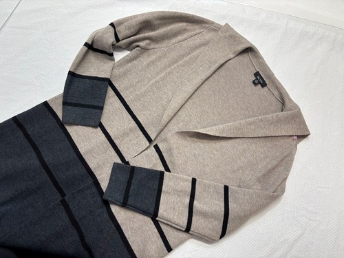 ALYX Maglione Cardigan Spolverino Taglia XL Beige Carbone Riga Aperto davanti Collo