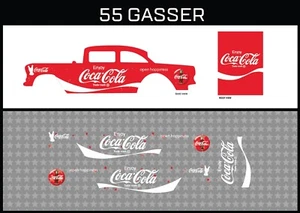 Hot Wheels(1/64),55 Gasser"Enjoy Coca-Cola"Waterslide,Printed White First,Decals - Foto 1 di 5