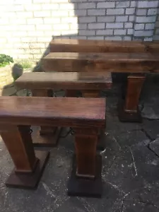 Solid Sleeper hardwood Garden Benches - Picture 1 of 12