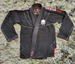 Verus Brazilian Jiu Jitsu Gi Men's Size A00 Black Cotton Long Sleee Embroidered - Picture 1 of 13