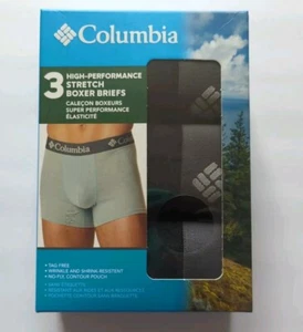 Paquete de 3 calzoncillos boxer elásticos Columbia para hombre X-grandes (40-42) negros - Imagen 1 de 4