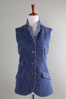 RAG & BONE New York $495 Textured Denim Sleeveless Vest Jacket Top Size 6 - Image 1 of 4