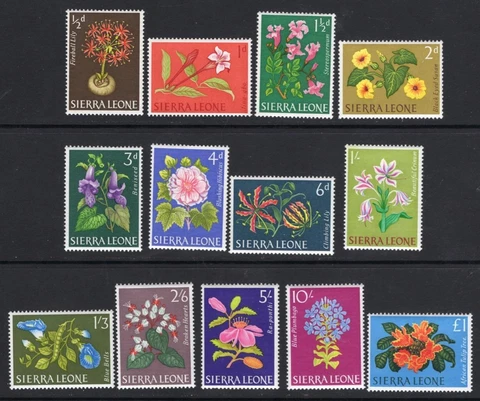Sierra Leone 1963 Complete Flower Set - OG MNH - SC# 227-239  (ref# 10843) Cover