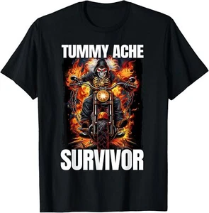 Tummy Ache Survivor Edgy Skeleton T-Shirt Hoodie - Bild 1 von 14