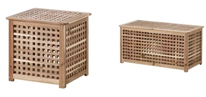 Ikea HOL Acacia Solid Wooden Storage Box/Laundry Basket/Side Table,Coffee Table