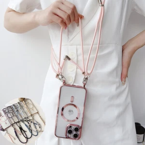 For iPhone 17 16 Pro Max 15 14 13 12 11 Shockproof Magnetic Lanyard Case Cover - Picture 1 of 18