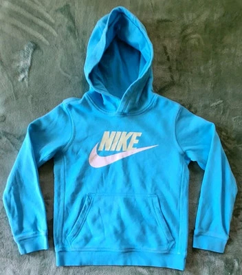 Sudadera con Capucha Nike Juvenil Azul Teal Logo Blanco y Verde Lima Niños Talla M Foto 1 de 4