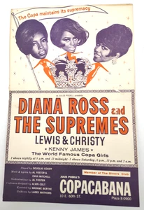 RARE Vintage Diana Ross and the Supremes Jules Podell Copacabana Program Mailer - Picture 1 of 6