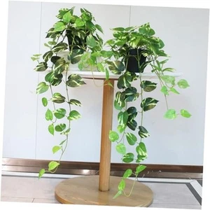 Fake Hanging Plants Artificial Decor Set of 2 Indoor Outdoor Golden Green - Picture 1 of 8