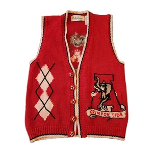 Vintage Belle Pointe Alabama Crimson Tide Cardigan Pullover Weste Gr. M SEC Lesen - Bild 1 von 10
