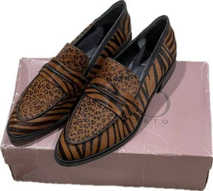 Franco Sarto Irena 2 Zebra Print  Loafers, Real Calf WOMEN'S SIZE 9.5 M NIB - Picture 1 of 10