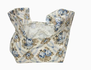 Longaberger Finishing Touches Liner For Your Basket Floral Design White Blue Gld - Picture 1 of 7