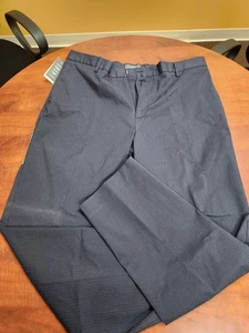 Dockers Classic Fit D3 Iron Free Flat Front Pants Navy Blue Pinstripe NEW 38x32 - Picture 1 of 3