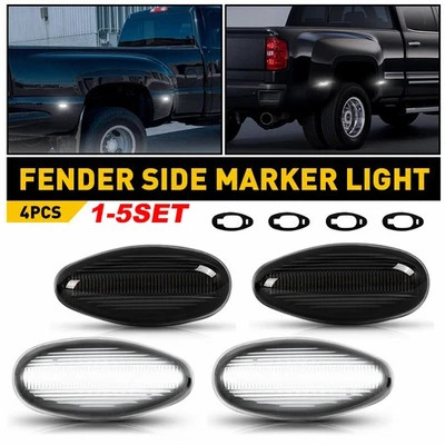 Luces LED laterales ahumadas lámparas blancas para GMC Sierra 2500HD 3500HD 1999-2014 Foto 1 de 4