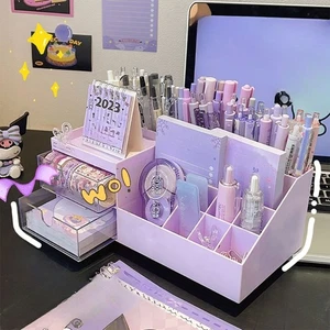 Plastic Desktop Organizer Drawer-type Desktop Storage Case Women Girl - Picture 1 of 14