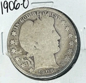 1906-O BARBER SILVER HALF DOLLAR ~ ~NICE OLD COIN~ 90% SILVER - Picture 1 of 2
