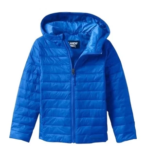 Lands End Boys Cobalt Blue Hooded Puffer Coat Size L 10-12 - Picture 1 of 9