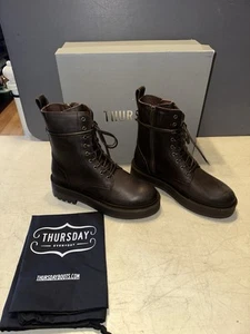 Thursday Women's Quest Combat Platform Boots Dark Chocolate size 7.5 with Bag - Picture 1 of 6