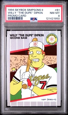 1994 SkyBox Simpsons Series 2 Promo B1 Willy The Dupe Dipkin PSA 8 NM - Image 1 of 2