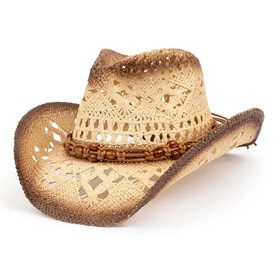 TOVOSO Straw Cowboy Hat for Women and Men with Shape-It Brim, Western Cowboy ... - Image 1 of 4