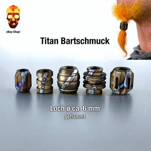 Bartschmuck - TITAN geflammt - Bartkugel Bartperle - Bild 1 von 11