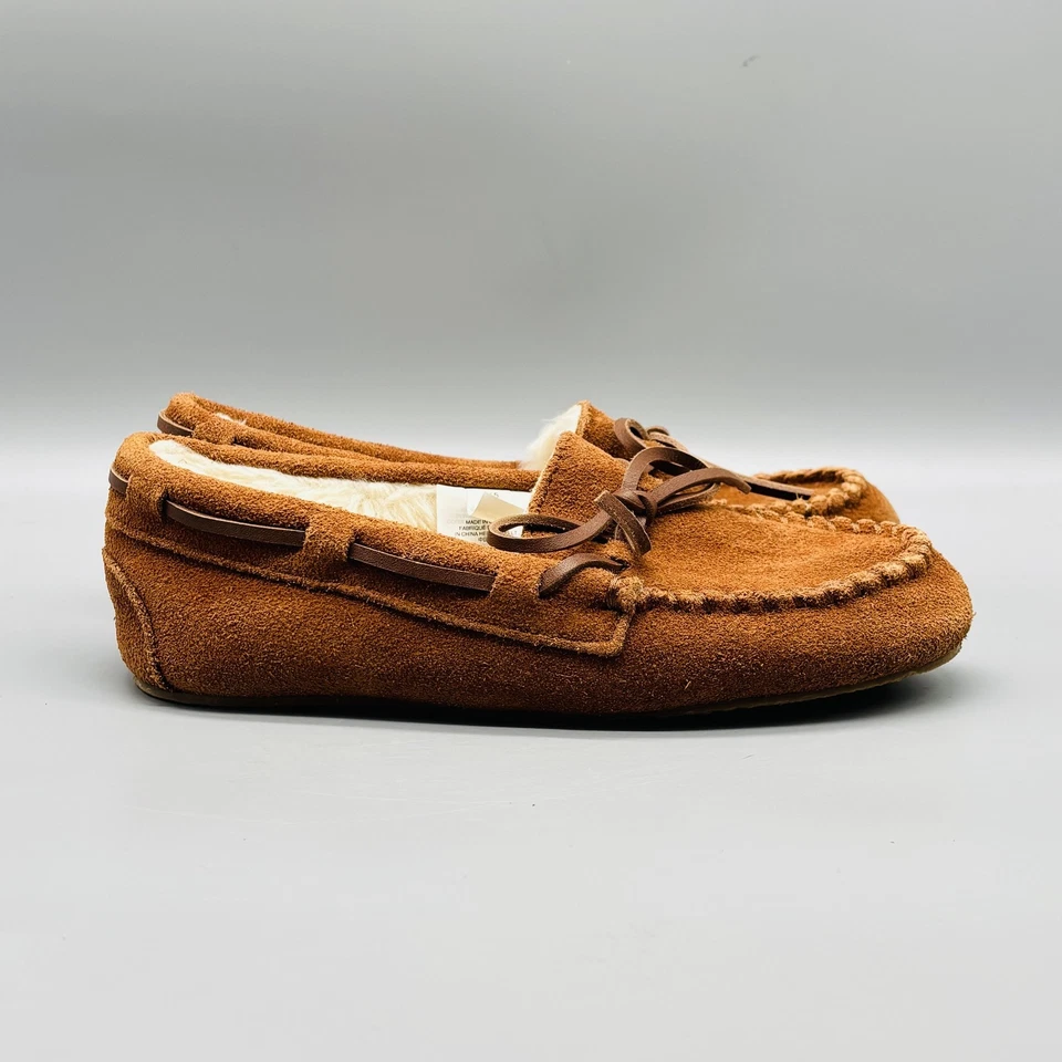 Zapatos Crewcuts Niños Niños 5 Marrón Gamuza Mocasín Zapatillas Sin Cordones Forradas de Piel Sintética Foto 1 de 4