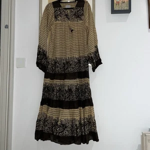 Vestido India Imports Of Rhode Island Estampado en Bloques Vintage Boho Necesita Atención - Imagen 1 de 18
