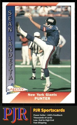 Sean Landeta 1991 Pacific #350b New York Giants - Image 1 of 2