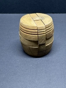 Vintage Kumiki Wooden Barrel Puzzle Brain Teaser made in Japan - Picture 1 of 3