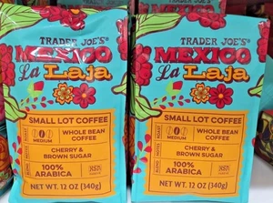 2 X Trader Joe's Mexico La Laja Small Lot Whole Bean Coffee 12 Oz Each LIMITED - Picture 1 of 2