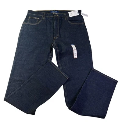 Мужские джинсы Arizona Jean Co 36x34 темные вареные гибкие узкие прямые джинсовые брюки - Изображение 1 из 4