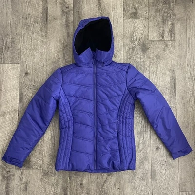 Mint Girl Purple Hooded Puffer Jacket Quilted Winter Warm - Image 1 of 4